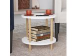 Tavolino 'Ves' Con Ripiano Inferiore 49 X Ø42 Cm Bianco