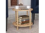 Tavolino 'Ves' Con Ripiano Inferiore 49 X Ø42 Cm Effetto Legno