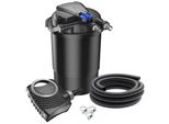 Set Completo Sunsun: Filtro A Pressione Per Laghetti CPA-30000 Fino A 60000 L Con Chiarificatore UV-C Da 55 Watt, Pompa Per Laghetti NEO6000 Supereco 6000L/H 40W, Tubo Per Laghetti Da 5 M 38 Mm (1 1/2"), Fascette Stringitubo W1 44-47Mm"