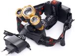 Kraft&Dele Lampada Frontale Ricaricabile 3Xled 1Xt6 Zoom + 2Xq5 KD1246