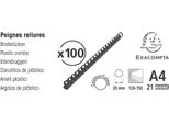 Exacompta 75601E Spirali Di Rilegatura In Pvc 20Mm Per Din A4 21 Anelli Nero 100 Pezzi