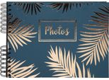 Exacompta 16207E Album Fotografico A Spirale Palma Blu 50 Pagine Nero 32X22 Cm