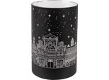 Portacandele Clayre & Eef Con Led Ø 9X16 Cm Vetro Nero