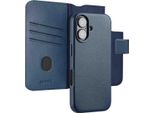 Custodia Per Iphone 16 - Vera Pelle - Custodia Accezz Flip Cover/2 In 1 - Blu Scuro