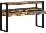 Vidaxl Tavolo Consolle 120 X 33 X 75 Cm Legno Massiccio Riciclato