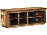 Vidaxl Scarpiera Marrone 110 X 35 X 40 Cm In Legno Massiccio Di Recupero