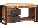 Vidaxl Panca Multicolore 80 X 35 X 40 Cm In Legno Massiccio Di Recupero