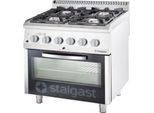 Gasherd 4 Brenner Mit Elektrobackofen (Gn 2/1) Serie 700 Nd - G20, 4-Brenner (3,5+5+2X7)