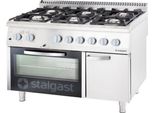 Gasherd 6 Brenner Mit Elektrobackofen (Gn 2/1) Serie 700 Nd - G20, 6-Brenner (3,5+2X5+2X7+9)