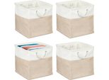 Set Di 4 Cesti Portaoggetti In Lino Relaxdays
