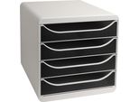 Cassettiera Exacompta BIG-BOX, 4 Cassetti, Grigio Chiaro