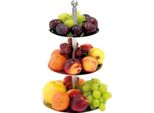 Etagere In Acciaio Inox A 3 Livelli - Etagere Per Frutta E Pasticceria, Altezza 42 Cm