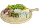 Tagliere Krumble Rotondo Con Manico - Tagliere In Legno - Tagliere Marrone - Diametro 30 Cm