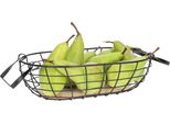 Quvio Cestino Ovale - Cestino Per La Frutta - Ciotola - Cestino - Ovale - Acciaio E Legno