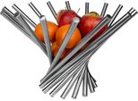 Quvio Fruttiera Pieghevole - Cesto Per La Frutta - Organizzatore Di Frutta - Ciotola Per Servire - Design Moderno - Ciotola Decorativa - Acciaio Inossidabile - 38 X 38 X 24 Cm (Lxwxh) - Argento