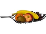 Quvio Ciotola Per Frutta A Forma Di Foglia - Cestino Per Frutta - Ciotola Per Frutta Nera - Ciotole Da Portata - Ciotole Di Presentazione - Acciaio - 17 X 39 X 5 Cm (Lxwxh) - Nero