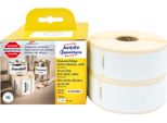 Avery Zweckform A1933081, Etichette In Rotolo, 25 X 89 Mm, 700 Etichette / 2 Rotoli, Bianco