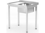 Hendi Lavabo Con Ripiano - Avvitato, Profondità 600 Mm, Linea Cucina, Lato Destro, 800X600X(H)850Mm
