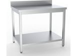 Tavolo Da Lavoro Gastronomico 80X60 Cm In Acciaio Inox - Con Base, Alzatina, Regolabile In Altezza