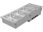 Kbs Bagnomaria Da Incasso 3X Gn 1/1 Con Vasche Regolabili Separatamente, Acciaio Inox