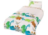 Rapport - Set Di Biancheria Da Letto, Dinosauro AG2120 (Letto Singolo) (Bianco/Grigio/Verde)