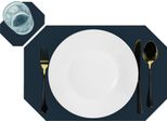 Tovaglietta Krumble Con Sottobicchiere - Tovagliette - Sottobicchieri - Tovaglietta In Finto Cuoio - Blu Scuro