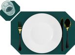 Tovaglietta Krumble Con Sottobicchiere - Tovagliette - Sottobicchieri - Tovaglietta In Finto Cuoio - Verde Scuro