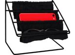 Quvio Desk Storage Rack - Metallo E Tessuto - Ripiani - Contenitore - Organizzatore Per Scrivania - Nero - 14 X 19 X 16,5 Cm (Lxwxh)