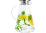 Caraffa Krumble Con Filtro, Manico E Coperchio Da 1,8 Litri - Caraffa Per Acqua - Vetro - Alluminio - 14 X 14 X 23 Cm