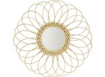 Quvio Specchio In Rattan - Specchio - Specchio Da Parete - Rattan - Specchio Rotondo - Diametro 29,5 Cm