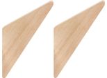 Quvio Gancio Da Parete - Set Di 2 - Triangolo - Appendiabiti - Appendiabiti - Gancio Per Cappotto - Legno - Marrone Chiaro - 7 X 2 X 12 Cm
