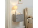 Comodino Sospeso 'Ampfing' Con 2 Cassetti 40 X 29 X 30 Cm Grigio Chiaro