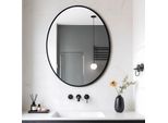 Artloge Specchio Da Parete Specchio Da Bagno Specchio Cosmetico Specchio Per Il Trucco Specchio Decorativo Specchio Appeso Cornice In Alluminio Nero 70*90Cm