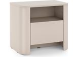 Comodino, Cashmere, 58 X 39 X 52 Cm | Mobile Moderno Con Bordi Arrotondati