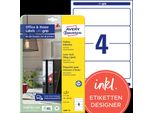 Avery Etichette Angolari Per Fascicoli Zweckform, 59 X 192 Mm, Bianco