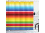 Abakuhaus Tenda Da Doccia Astratta, Linee Orizzontali Moderne E Colorate, Tonalità Calde E Fredde, Motivo Geometrico, 175 X 200 Cm, Multicolore