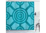 Abakuhaus Tenda Da Doccia Color Verde Acqua, Pittura Astratta Con Motivi Indigeni, Stampa Artistica Culturale Indigena Antica, 175 X 200 Cm, Verde Acqua