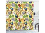Abakuhaus Tenda Da Doccia Per Bambini, Simpatici Animali Ippopotamo Giraffa Koala Pappagallo Coccodrillo Zoo Giungla Asilo Grafica, 175 X 200 Cm, Multicolore