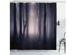Abakuhaus Tenda Da Doccia Bosco, Jungla Misteriosa E Inquietante Profondità Oscura Nel Bosco Con Nebbia Motivo A Tema Halloween, 175 X 220 Cm, Grigio Scuro Viola