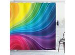 Abakuhaus Tenda Da Doccia Astratta, Sfumature Di Colore Astratte, Linee Sinuose, Motivi Ispirati Alle Onde, 175 X 200 Cm, Multicolore