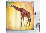 Abakuhaus Tenda Da Doccia Giraffa, Disegno Safari Animali Selvatici Motivo Mimetico Stile Grunge Effetto Carta Stropicciata, 175 X 200 Cm, Multicolore