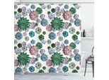 Abakuhaus Tenda Da Doccia Cactus, Effetto Acquerello Esotico Foglie Naturale Design Giardino Motivo Piante Succulente, 175 X 200 Cm, Multicolore