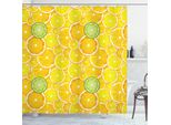 Abakuhaus Tenda Da Doccia Gialla, Agrumi Limoni Lime Arance Fette Gustose Vitamine Vita Sana, 175 X 200 Cm, Giallo Bianco E Verde