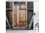 Abakuhaus Tenda Da Doccia Antica, Porta Rustica In Legno Antico - Facciata Esterna - Fienile Rurale - Legno Da Costruzione Invecchiato, 175 X 200 Cm, Arancione Marrone