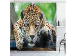 Abakuhaus Tenda Da Doccia Urwald, Feline Jungle Gatto Giaguaro Sudamericano Animale Selvatico Safari Avventura Foto, 175 X 200 Cm, Nero Arancione Verde