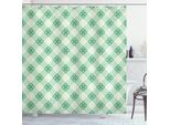 Abakuhaus Tenda Da Doccia Mint, Motivo A Righe Ripetute Con Quadrati Geometrici In Tonalità Pastello, 175 X 200 Cm, Verde Menta Chiaro