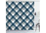 Abakuhaus Tenda Da Doccia Marina, Tartan Astratto Geometrico Classico A Quadrati Con Motivo Scozzese, 175 X 200 Cm, Grigio Chiaro Bianco Blu Scuro