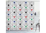 Abakuhaus Tenda Da Doccia Giocosa, Cuori, Picche, Quadri E Bolle Con Ornamenti Vittoriani Vorticosi, 175 X 200 Cm, Multicolore