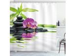 Abakuhaus Tenda Da Doccia Spa, Relax Asiatico Zen Massaggio Pietre Viola Orchidea Bambù, 175 X 180 Cm, Nero Viola