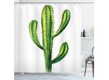Abakuhaus Tenda Da Doccia Cactus, Disegno Botanico Con Fiori Di Cactus Del Caldo Deserto Messicano, Immagine Stampata, 175 X 180 Cm, Verde